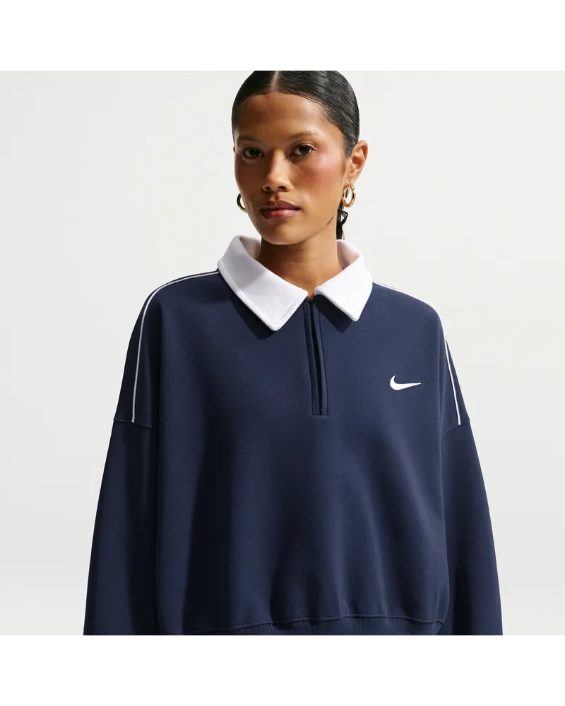 Nike Sweatshirt mit Viertelreißverschluss (Damen) - Blau Blau