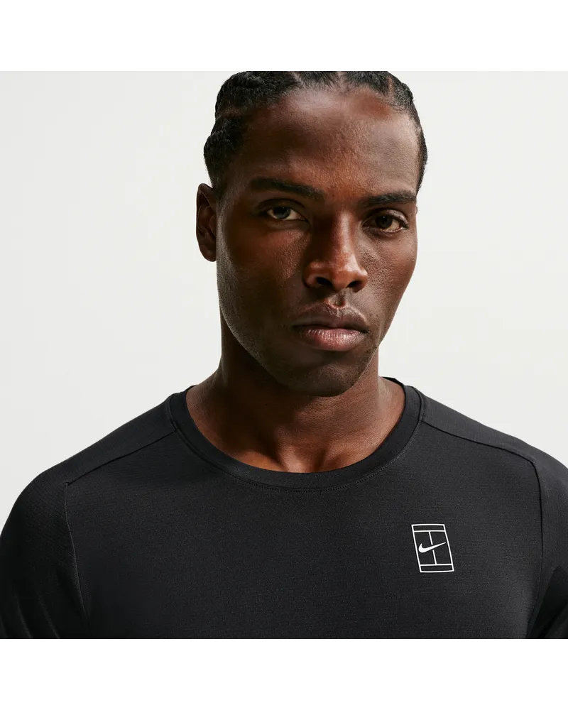Nike Court Advantage Dri-FIT Tennisoberteil (Herren) - Schwarz Schwarz