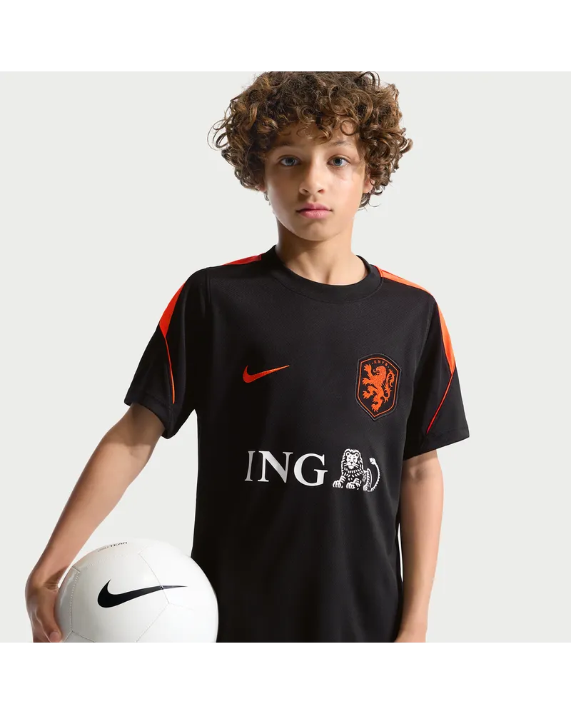 Nike Niederlande Strike  Football Dri-FIT Kurzarmshirt (ältere Kinder) - Schwarz Schwarz