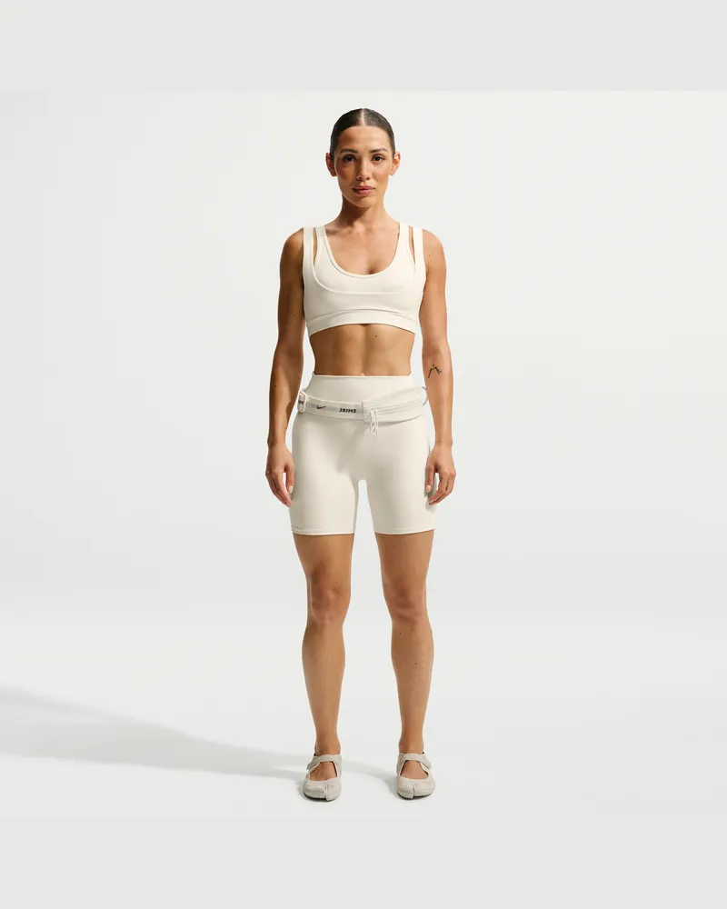 Nike SKIMS Matte Damen-Bike-Shorts mit hohem Bund (ca. 12,5 cm) - Weiß Weiß