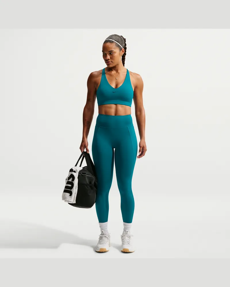 Nike Universa 7/8-Leggings mit Taschen, mittlerem Halt und hohem Bund für Damen - Blau Blau