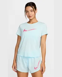 Nike One Dri-FIT Kurzarm-Laufoberteil mit Grafik (Damen) - Blau Blau