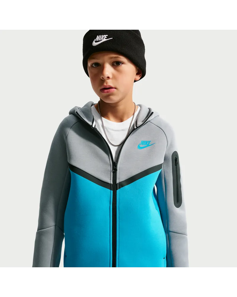 Nike Tech Fleece Hoodie mit durchgehendem Reißverschluss für ältere Kinder - Grau Grau
