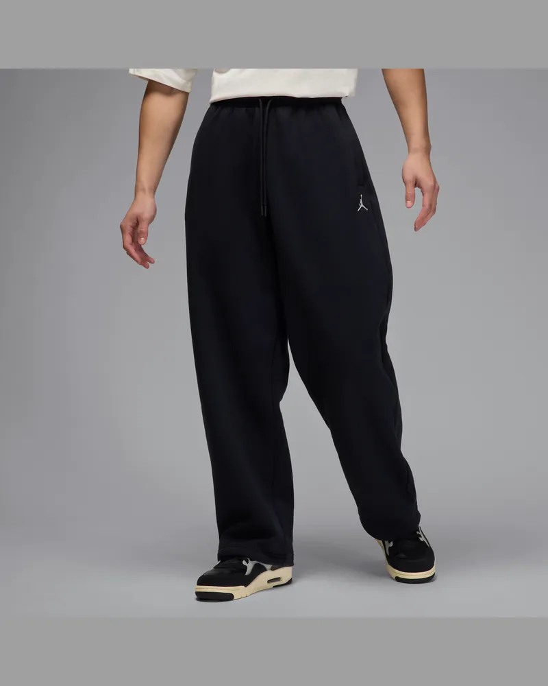 Jordan Brooklyn Fleece Oversize-Hose mit offenem Saum (Herren) - Schwarz Schwarz