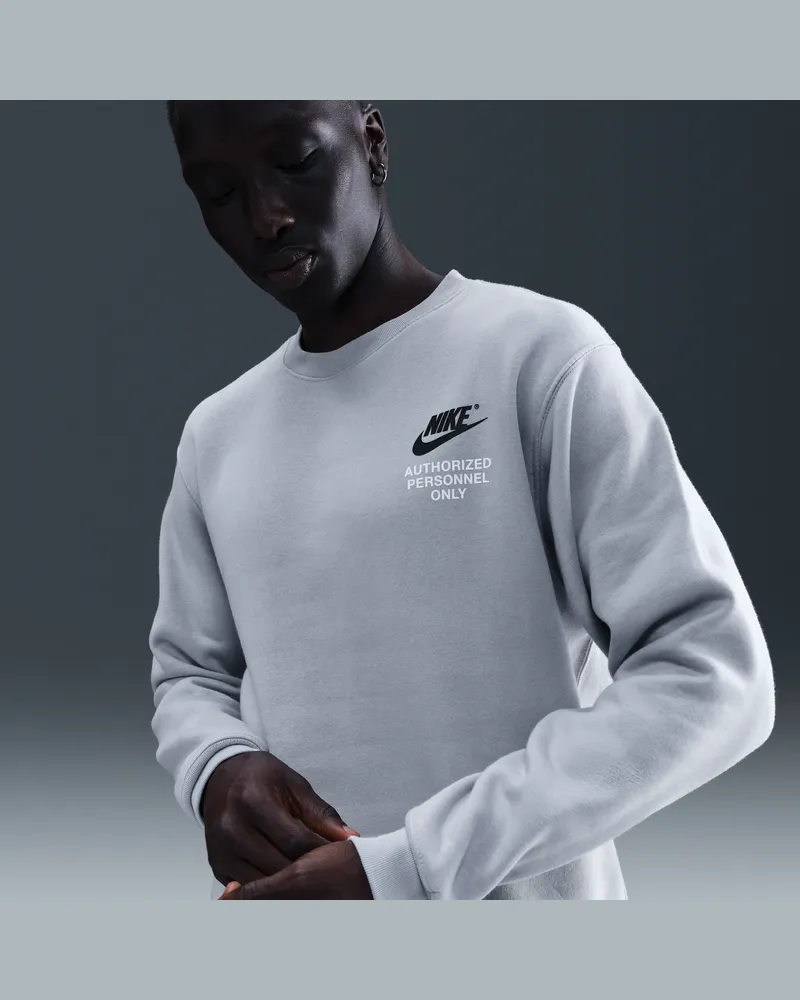 Nike Club Fleece-Sweatshirt mit Rundhalsausschnitt für Herren - Grau Grau