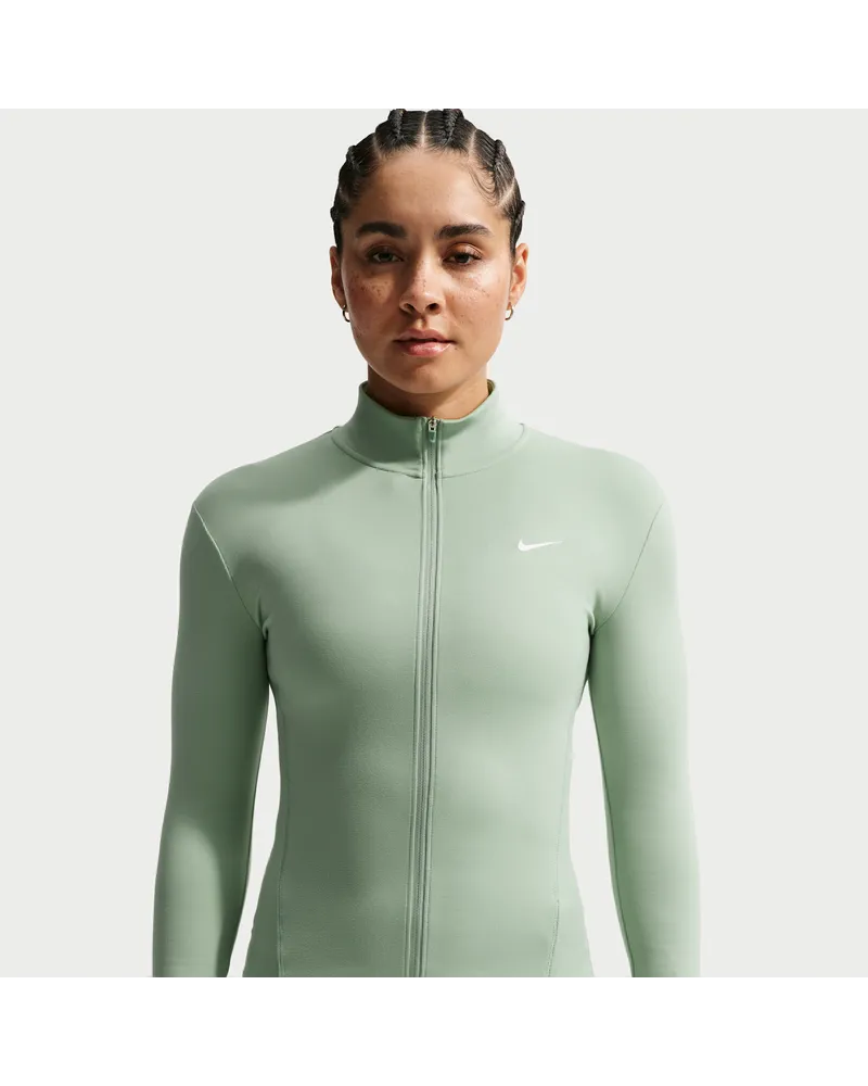 Nike One Fitted Dri-FIT-Jacke mit durchgehendem Reißverschluss für Damen - Grün Grün