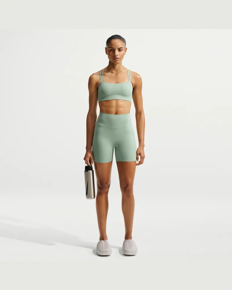Nike Zenvy Bike Shorts mit hohem Bund (Damen, ca. 12,5 cm) - Grün Grün