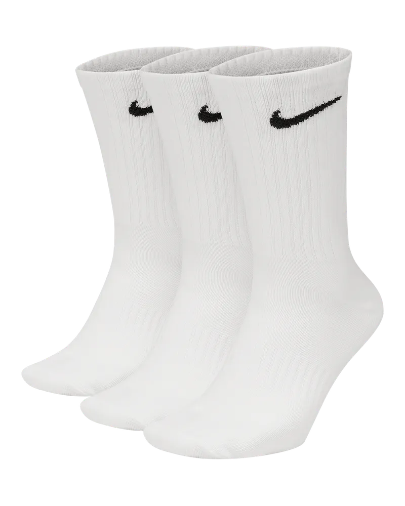 Nike Everyday Lightweight Crew-Trainingssocken (3 Paar) - Weiß Weiß
