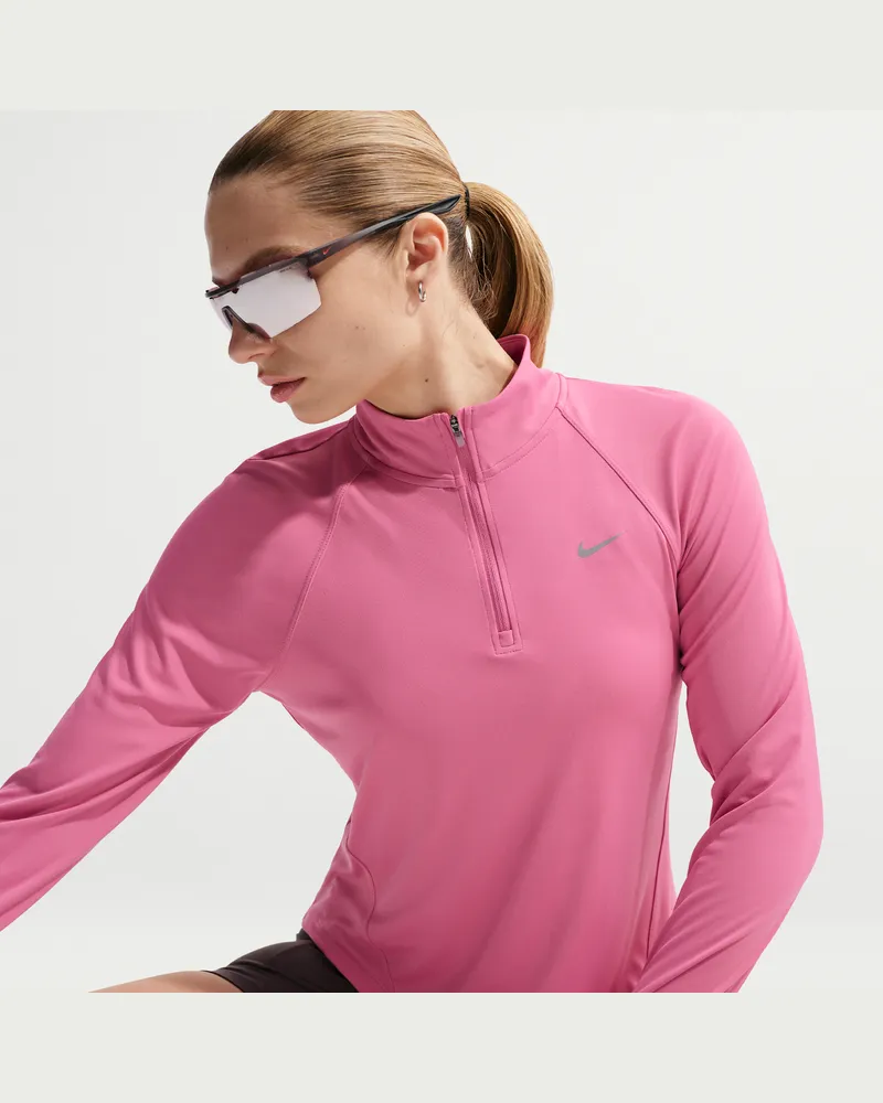 Nike Tempo Dri-FIT Lauf-Tanktop mit Viertelreißverschluss (Damen) - Pink Pink