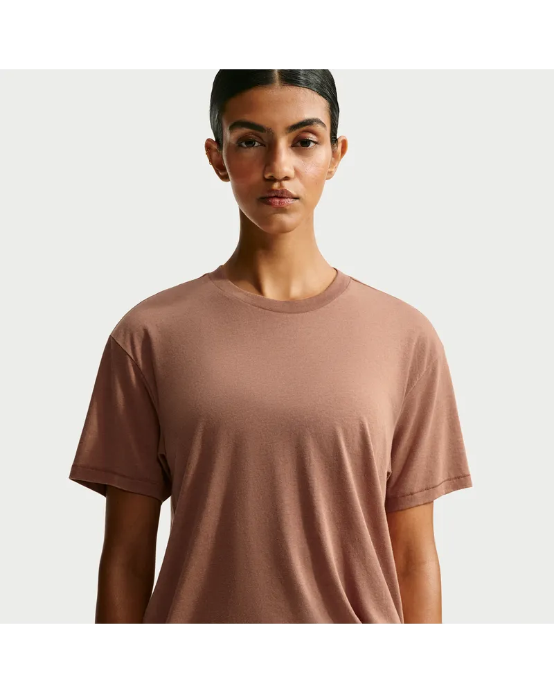 Nike SKIMS Performance Cotton Blend Oversize-Kurzarmtop (Damen) - Braun Braun