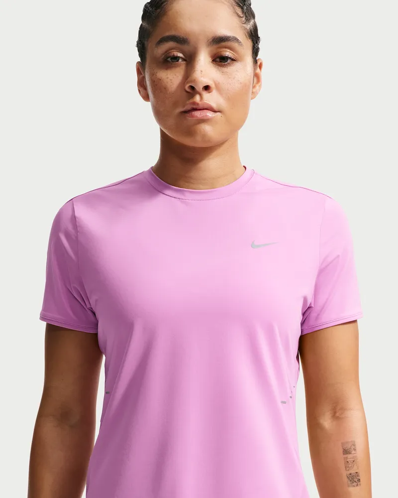Nike Swift Dri-FIT Kurzarm-Laufoberteil (Damen) - Lila Lila