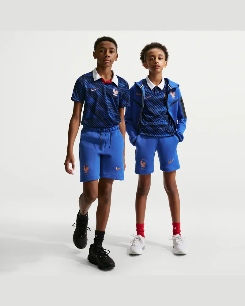 Nike FFF Tech Fleece  Fußballshorts (ältere Kinder, Jungen) - Blau Blau