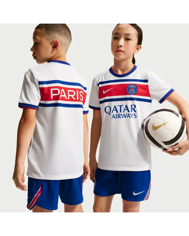 Nike Paris Saint-Germain Home  Pre-Match-Fußballoberteil mit Dri-FIT-Technologie (ältere Kinder) - Weiß Weiß