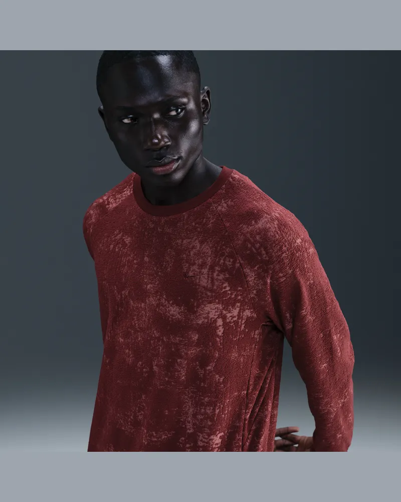 Nike Primary Therma-FIT vielseitiges Rundhalsshirt für Herren - Rot Rot