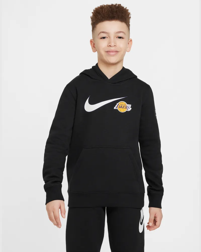 Nike Los Angeles Lakers Club Fleece Essential  NBA-Hoodie (ältere Kinder, Jungen) - Schwarz Schwarz
