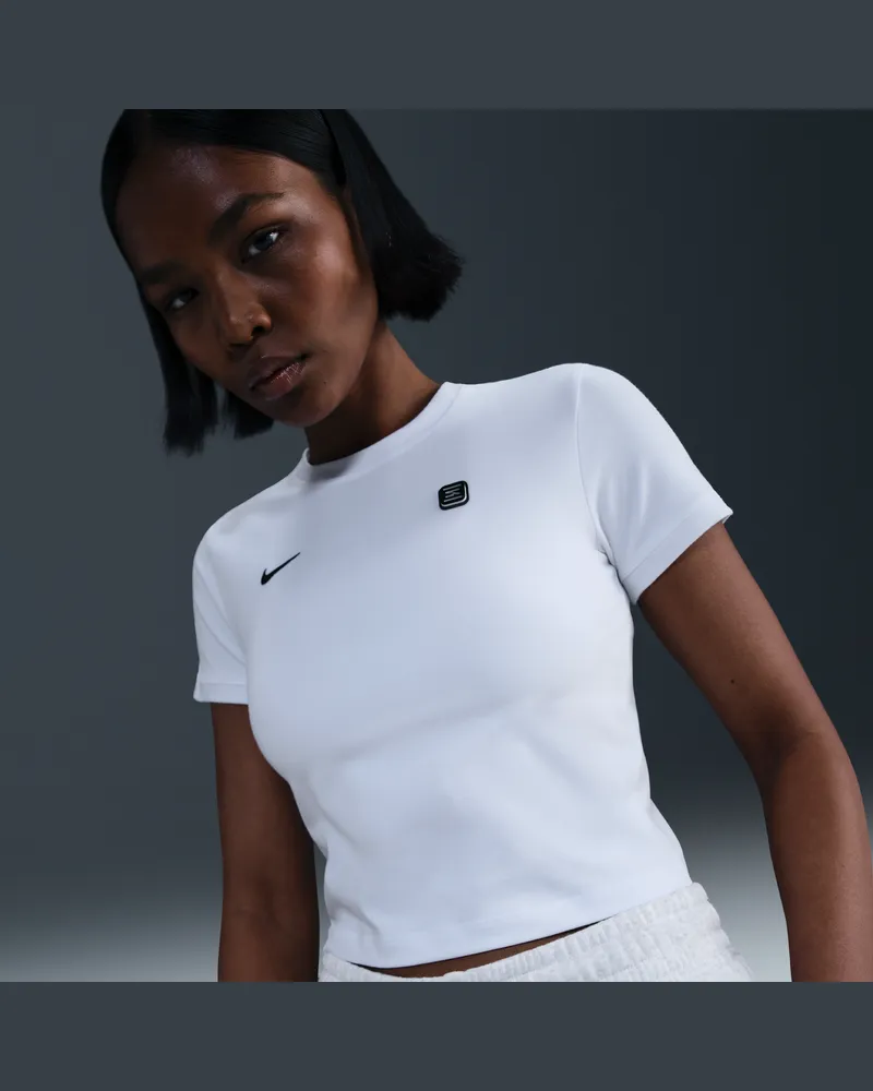 Nike Shox enges T-Shirt für Damen - Weiß Weiß