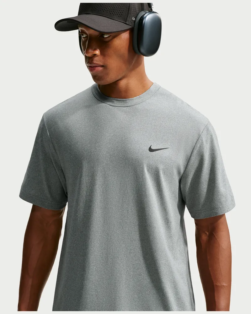 Nike Hyverse vielseitiges Nike Dri-FIT UV Kurzarm-Oberteil für Herren - Grau Grau