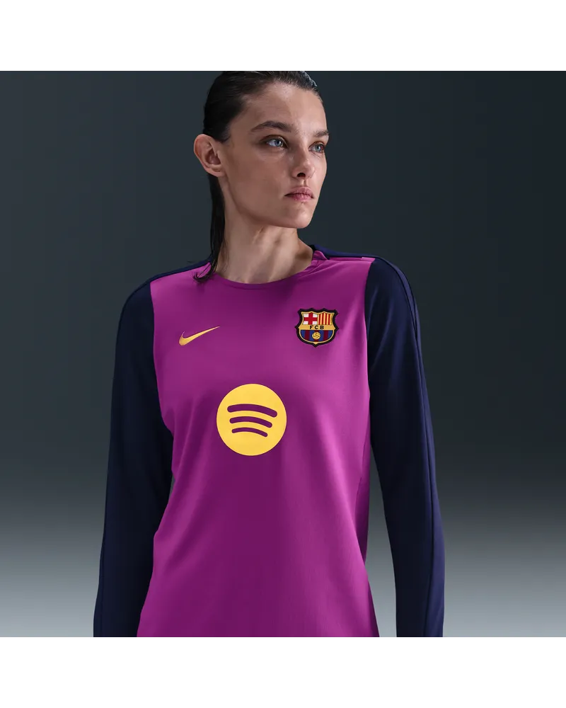 Nike FC Barcelona Strike  Dri-FIT Fußballoberteil aus Strickmaterial mit Rundhalsausschnitt (Damen) - Lila Lila