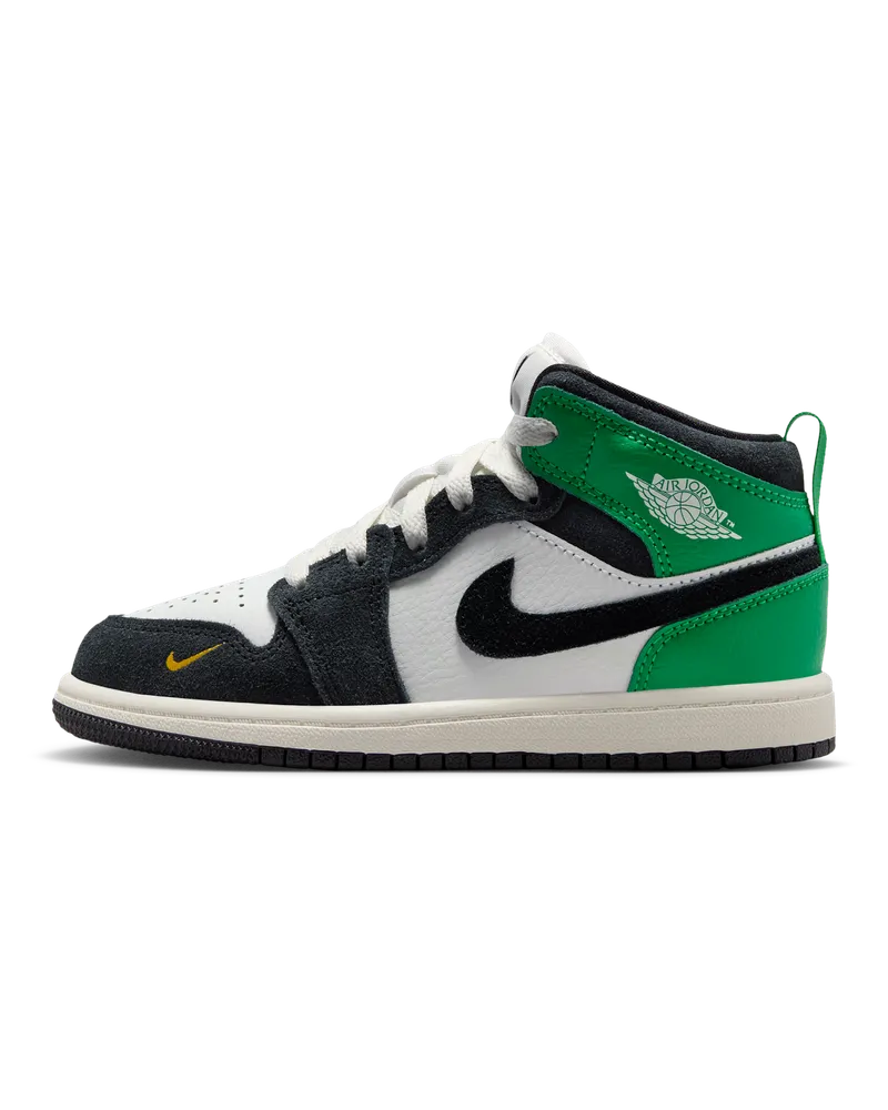 Jordan 1 Mid Schuh für jüngere Kinder - Weiß Weiß