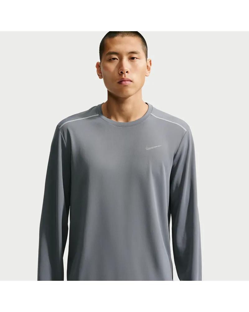 Nike Miler Dri-FIT Langarm-Laufoberteil für Herren - Grau Grau