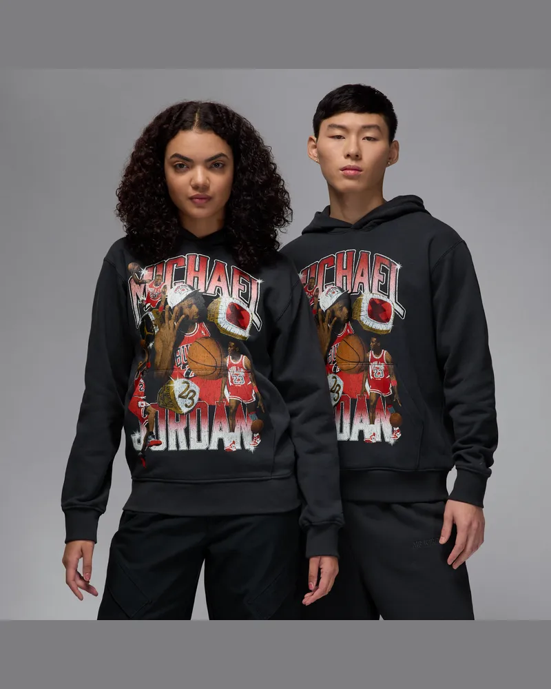 Jordan Flight Fleece Hoodie mit Grafik für Herren - Schwarz Schwarz