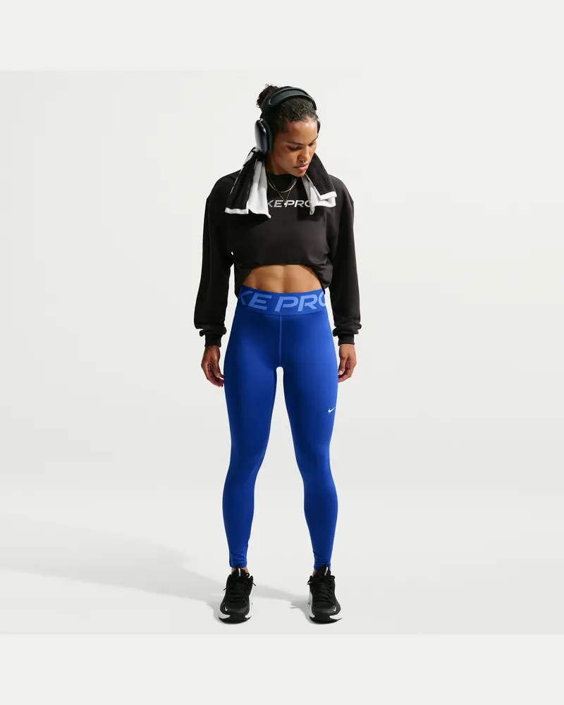 Nike Pro Sculpt Leggings in voller Länge mit hohem Bund (Damen) - Blau Blau