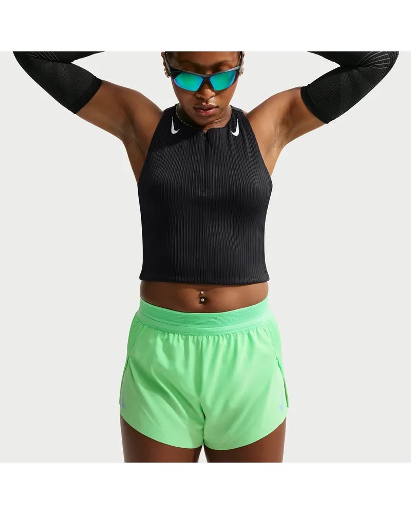 Nike AeroSwift verkürztes Dri-FIT ADV Lauf-Tanktop mit Taschen (Damen) - Schwarz Schwarz