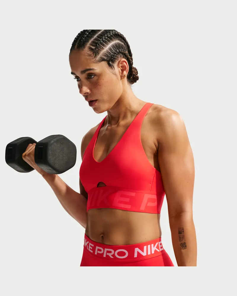 Nike Pro Sculpt gepolsterter Sport-BH mit mittlerem Halt - Rot Rot