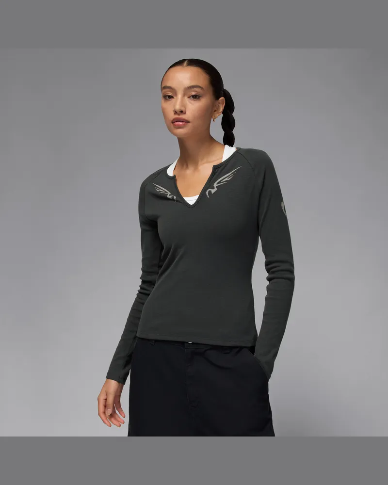 Jordan Strick-Longsleeve für Damen - Schwarz Schwarz