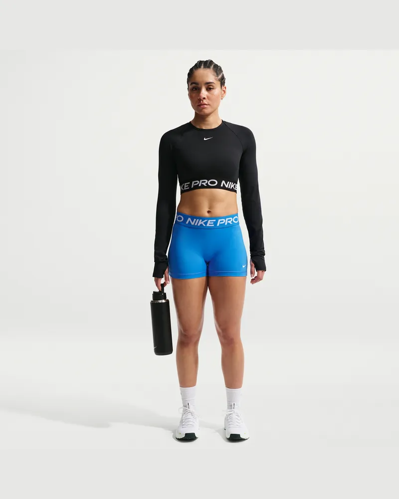 Nike Pro Grafik Bike-Shorts mit mittelhohem Bund (Damen, ca. 7,5 cm) - Blau Blau