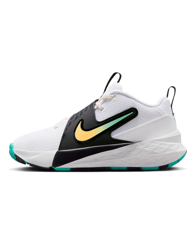 Nike Team Hustle D 12 Basketballschuh (ältere Kinder) - Weiß Weiß
