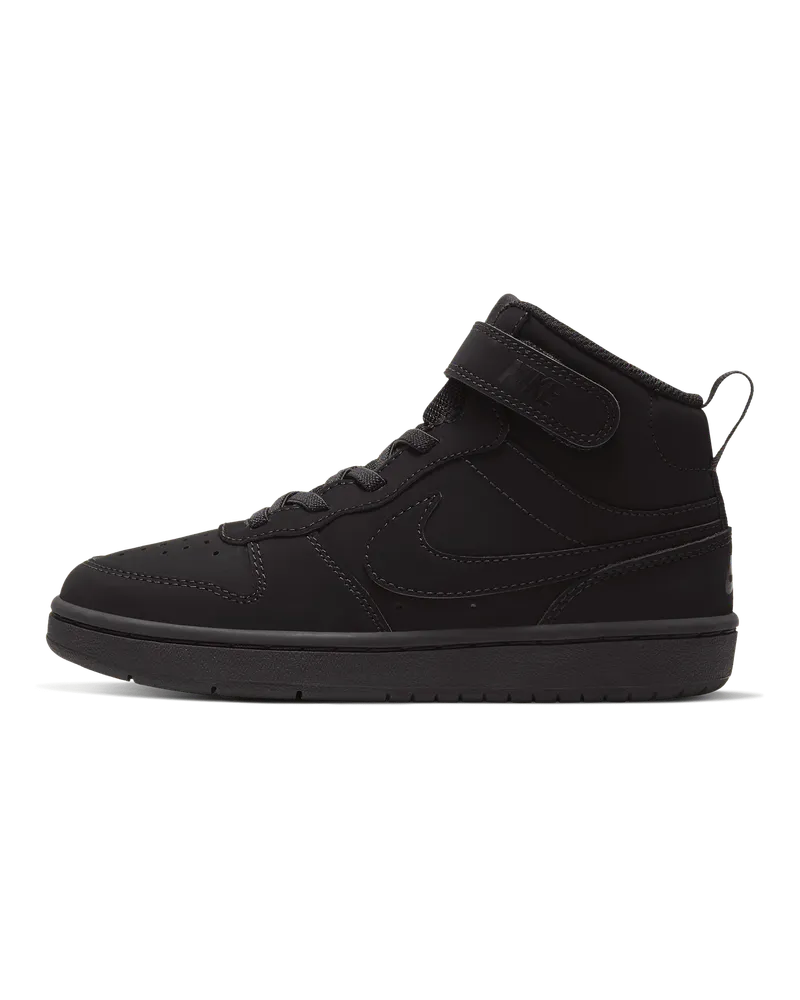 Nike Court Borough Mid 2 Schuh (jüngere Kinder) - Schwarz Schwarz