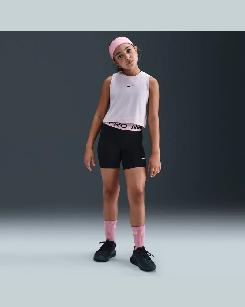 Nike Pro Dri-FIT Shorts (ca. 12,5 cm) für ältere Kinder (Mädchen) - Schwarz Schwarz