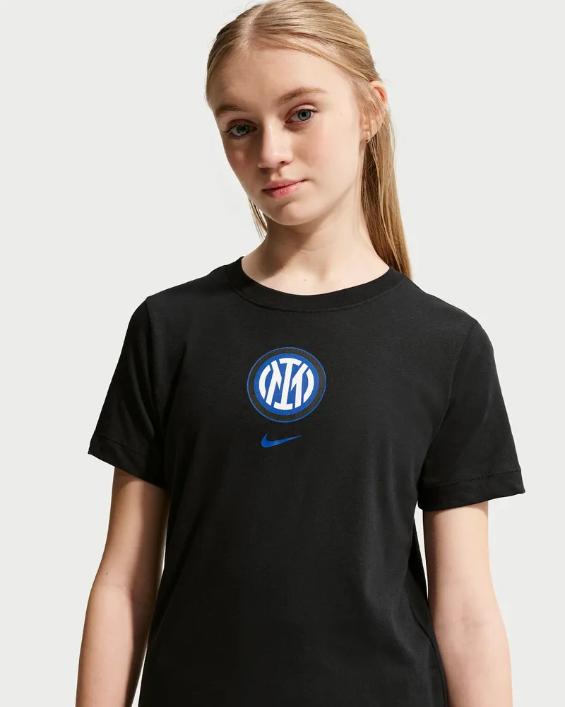 Nike Inter Mailand  Fußball-T-Shirt (ältere Kinder) - Schwarz Schwarz