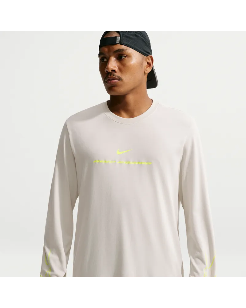 Nike Dri-FIT Longsleeve-Lauf-T-Shirt (Herren) - Grau Grau