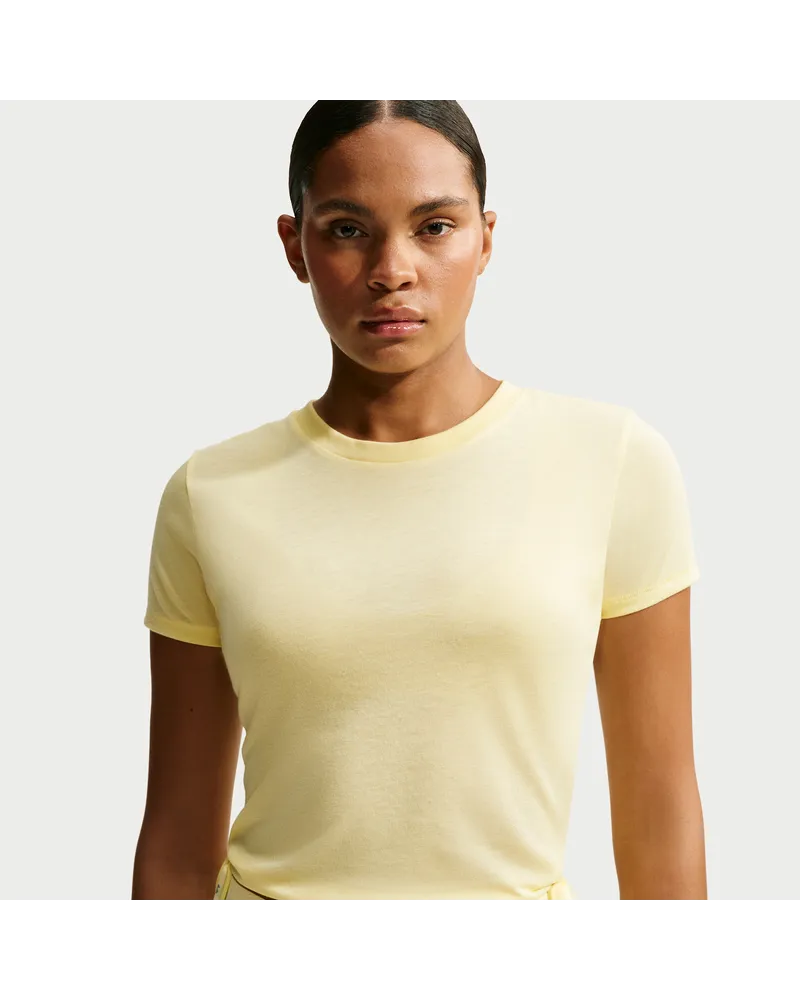 Nike SKIMS Performance Cotton Blend Kurzarm-Oberteil (Damen) - Gelb Gelb