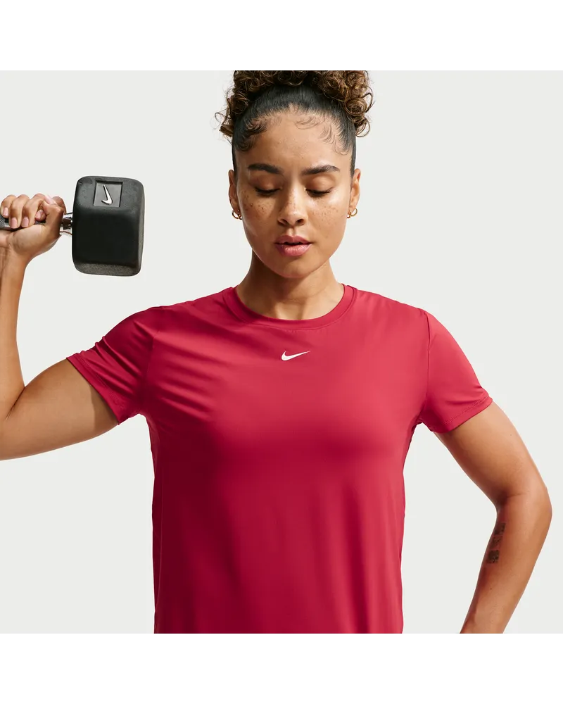 Nike One Classic Dri-FIT Kurzarm-Oberteil für Damen - Rot Rot