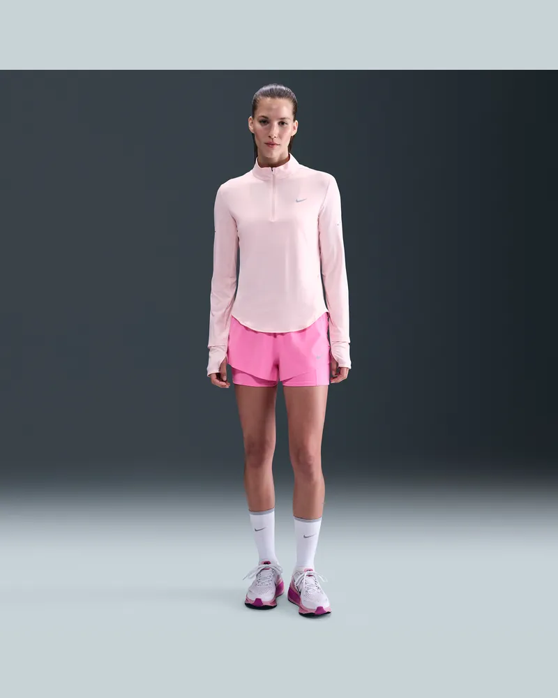 Nike Swft Dri-FIT 2-in-1-Laufshorts mit mittelhohem Bund (Damen) - Pink Pink