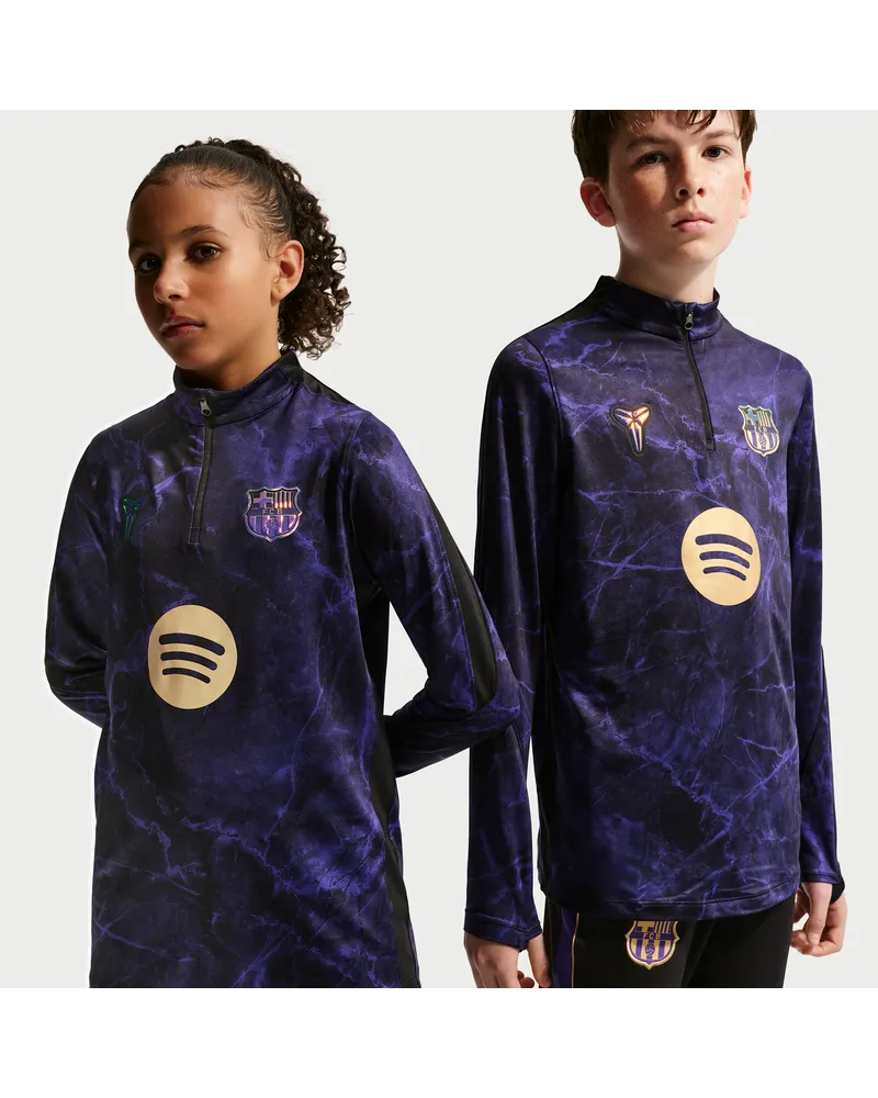 Nike FC Barcelona Strike Away Kobe Dri-FIT Pre-Match-Fußballoberteil aus Strickmaterial (ältere Kinder) - Lila Lila