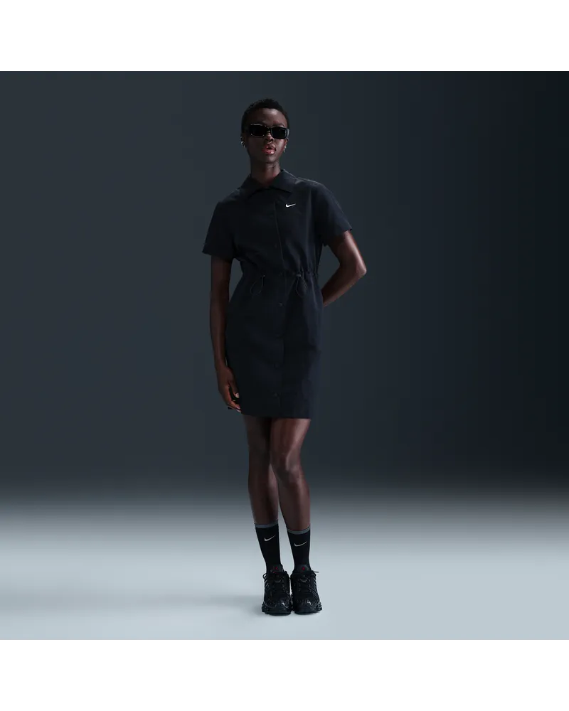 Nike Sportswear Everything Wovens Kurzarm-Minikleid (Damen) - Schwarz Schwarz