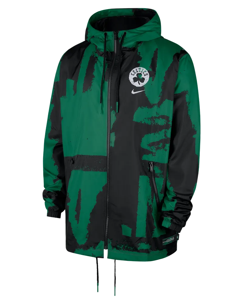 Nike Boston Celtics Courtside  NBA Club Herrenjacke aus Webmaterial mit durchgehendem Reißverschluss - Schwarz Schwarz