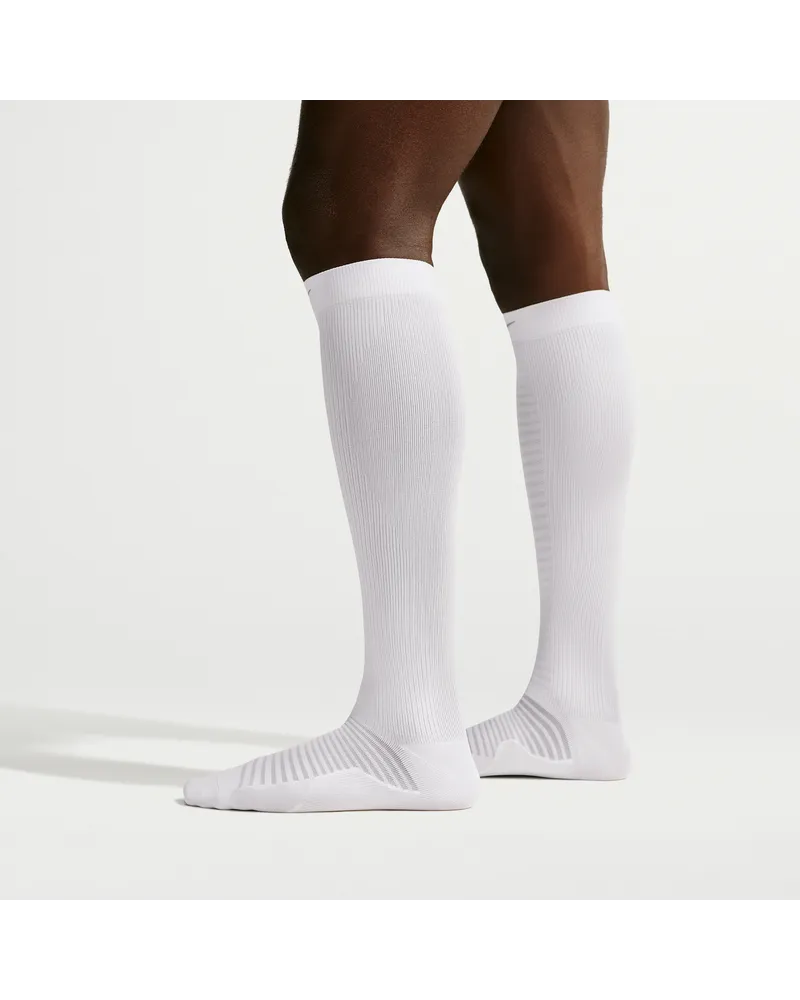 Nike Spark Lightweight Over-The-Calf-Kompressions-Laufsocken - Weiß Weiß