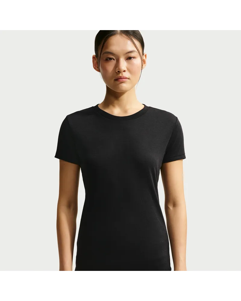 Nike SKIMS Performance Cotton Blend Kurzarm-Oberteil (Damen) - Schwarz Schwarz