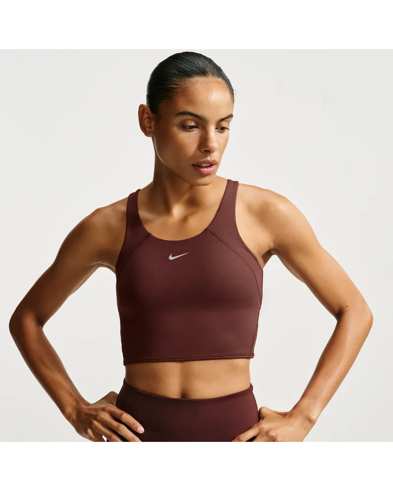 Nike Tempo verkürztes Sport-BH-Tanktop mit mittlerem Halt - Lila Lila
