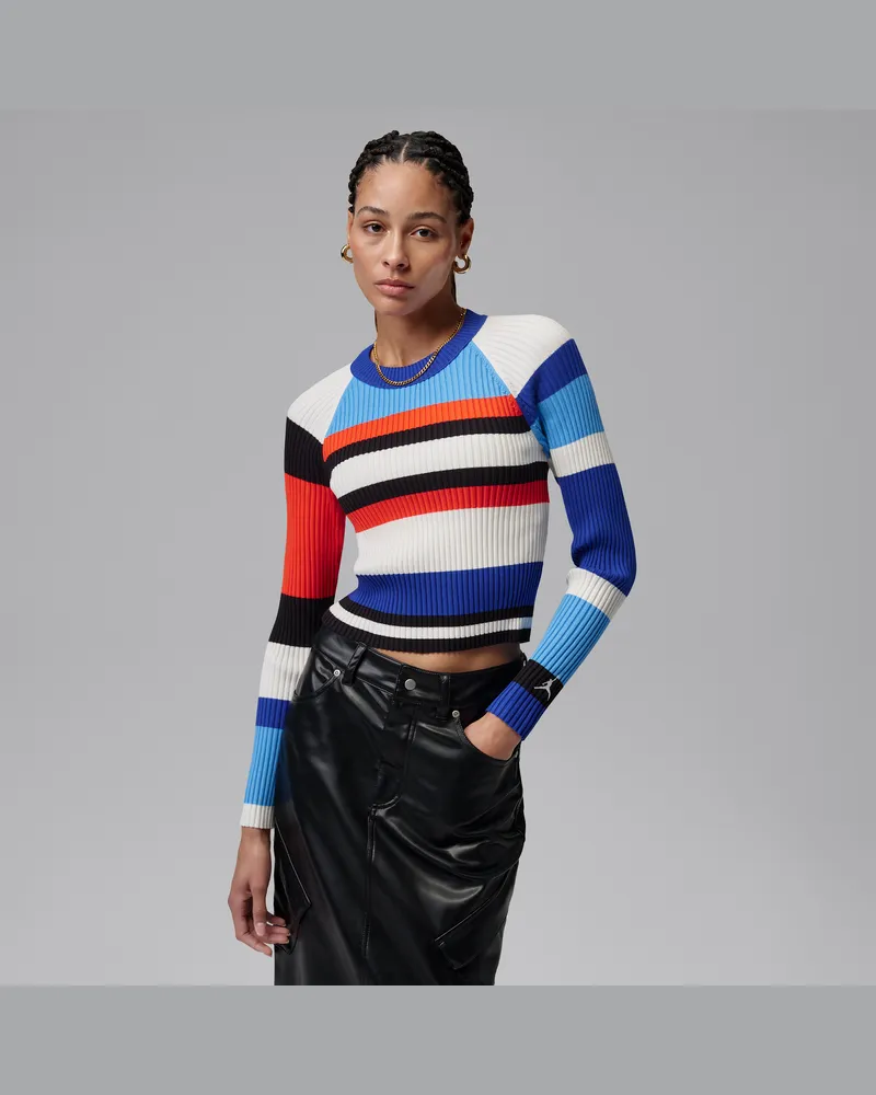 Jordan Flight Sweatshirt mit langen Ärmeln und Streifen (Damen) - Blau Blau