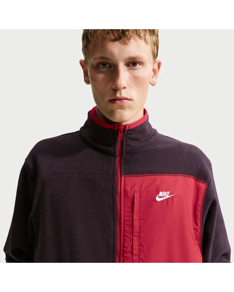 Nike Club Therma-FIT-Jacke mit durchgehendem Reißverschluss (Herren) - Rot Rot