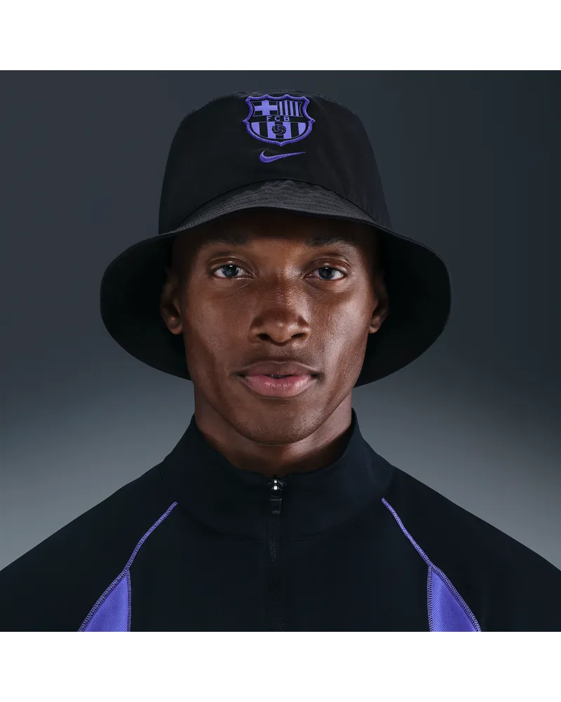 Nike Barcelona 2025/2026  Apex Bucket Hat Away - Schwarz Schwarz