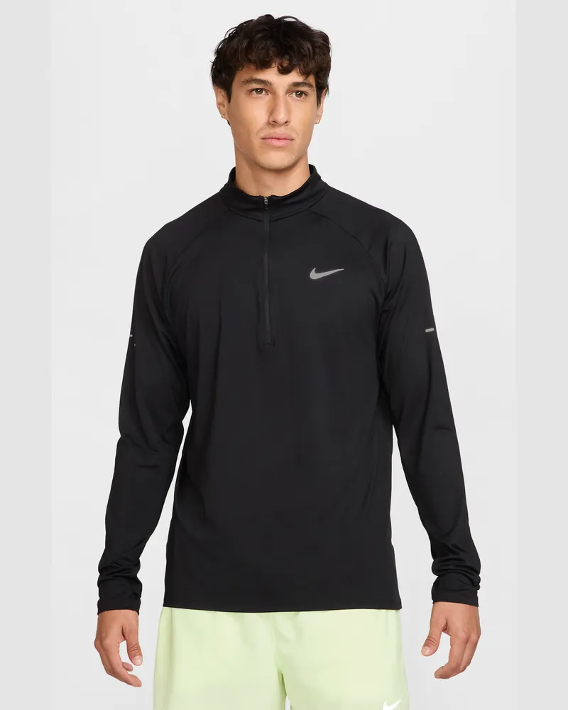 Nike Stride Dri-FIT Laufoberteil mit Viertelreißverschluss (Herren) - Schwarz Schwarz