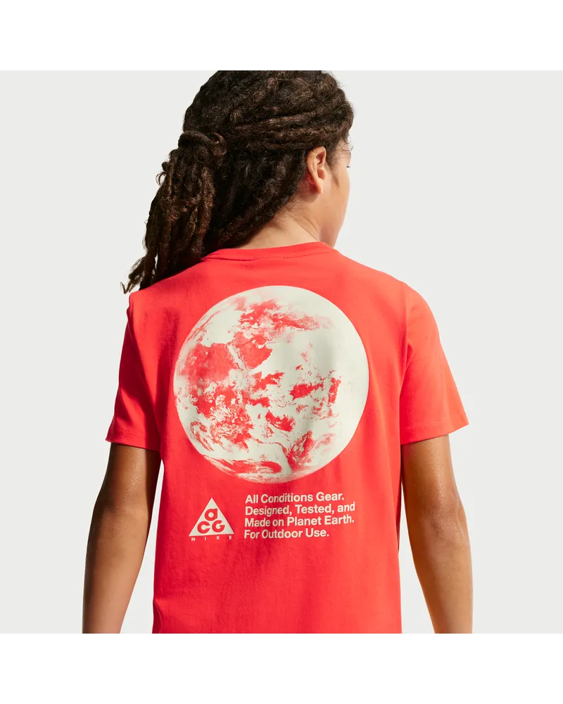 Nike ACG Planet Earth-T-Shirt mit Dri-FIT-Technologie (ältere Kinder) - Rot Rot