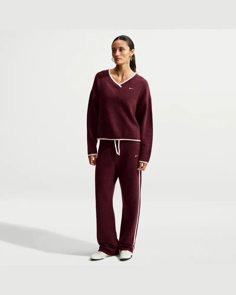 Nike Chill Knit Hose mit mittelhohem Bund (Damen) - Lila Lila